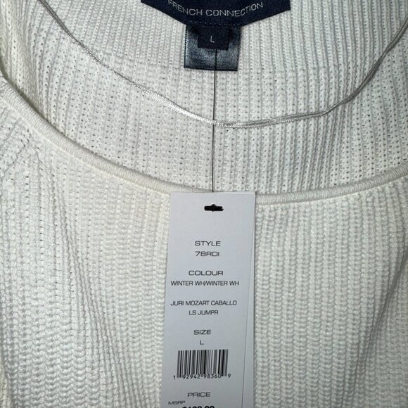 "French Connection" -Juri Mozart Caballo Womens Floral Lace Sleeve Sweater - Picture 2 of 6